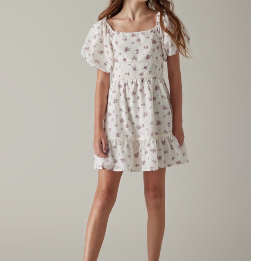 Hello Franki Cream Floral Kids Dress